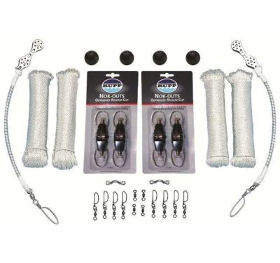 Rupp Outrigger Double Rigging Kit CA-0026 w/ Nok-Outs Release Clips WHITE NYLON